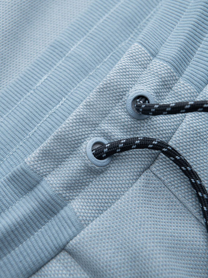 Men's structured knit sweatpants - light blue V4 OM-PASK-0211