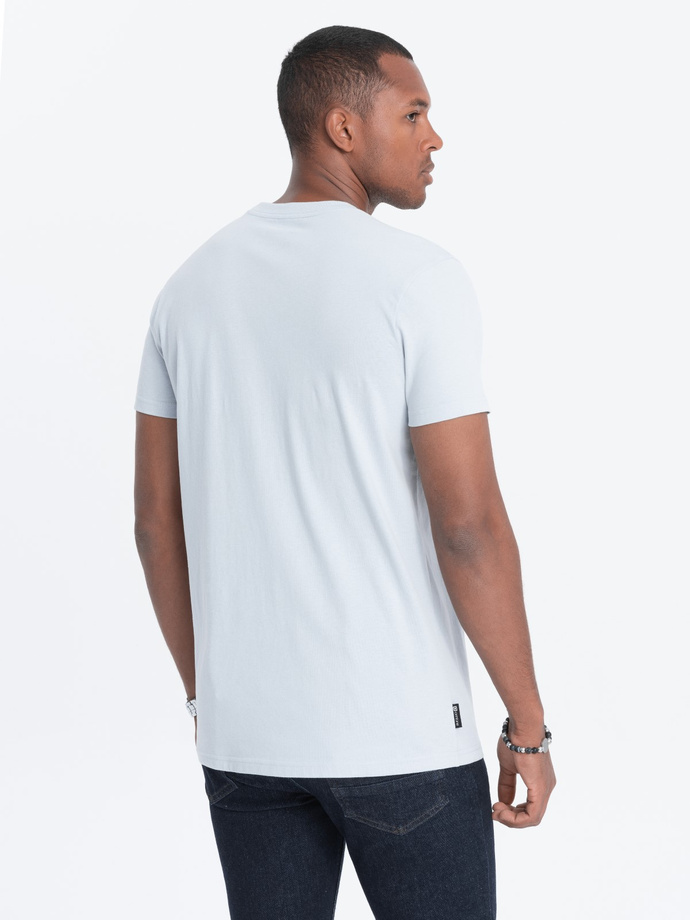 Men's cotton t-shirt with pocket - blue V9 S1743