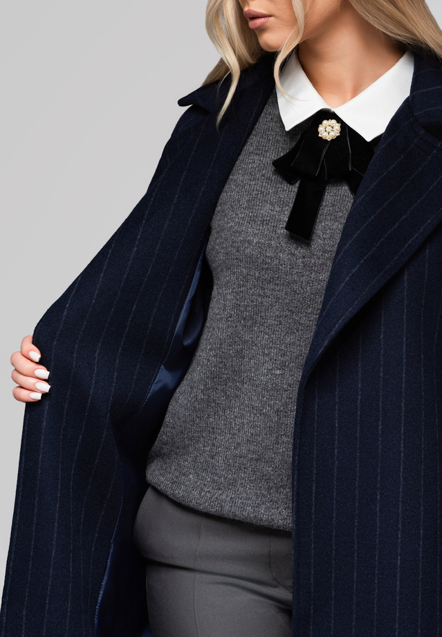 Men's minimalist coat with detachable vest - beige V1 OM-COLC-0139