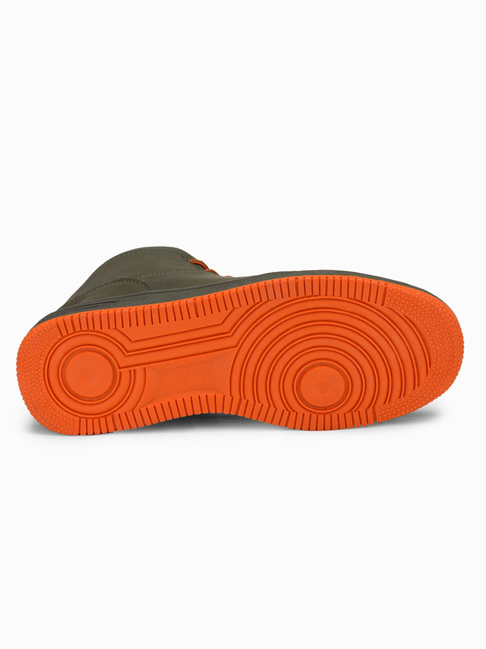 Buty męskie ocieplane sneakersy za kostkę - zielone V4 OM-FOSH-0123