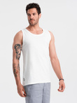 Men's BASIC cotton tank top - white V1 OM-TSBT-0192