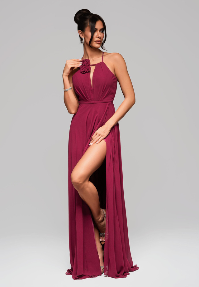 Sukienka wieczorowa LA-OM-DLR156 - dark red