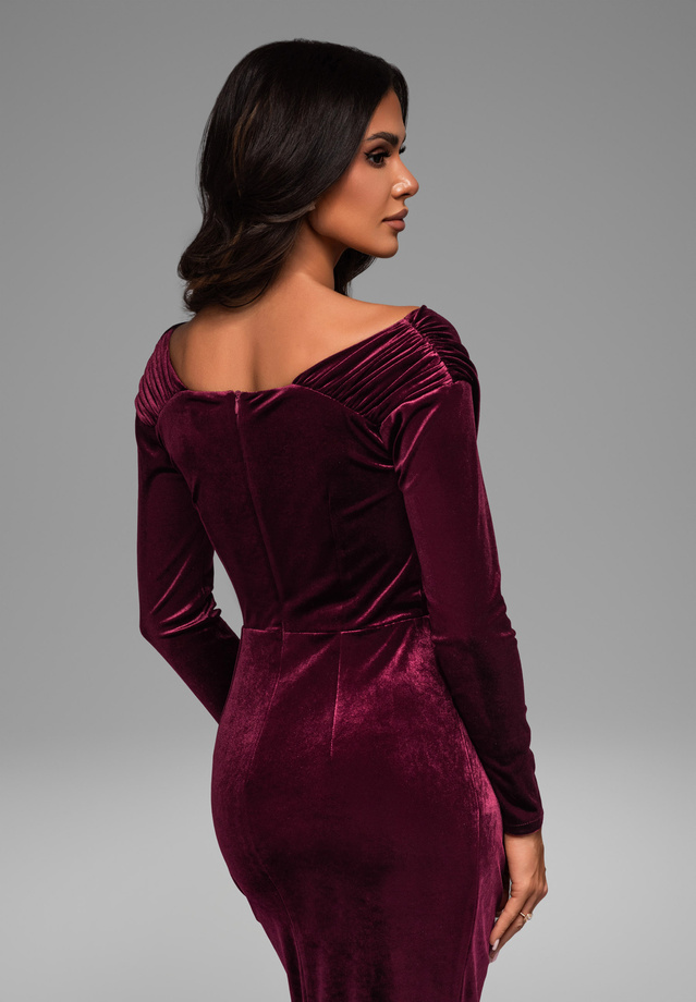 Evening dress LA-OM-DLR040 - dark red