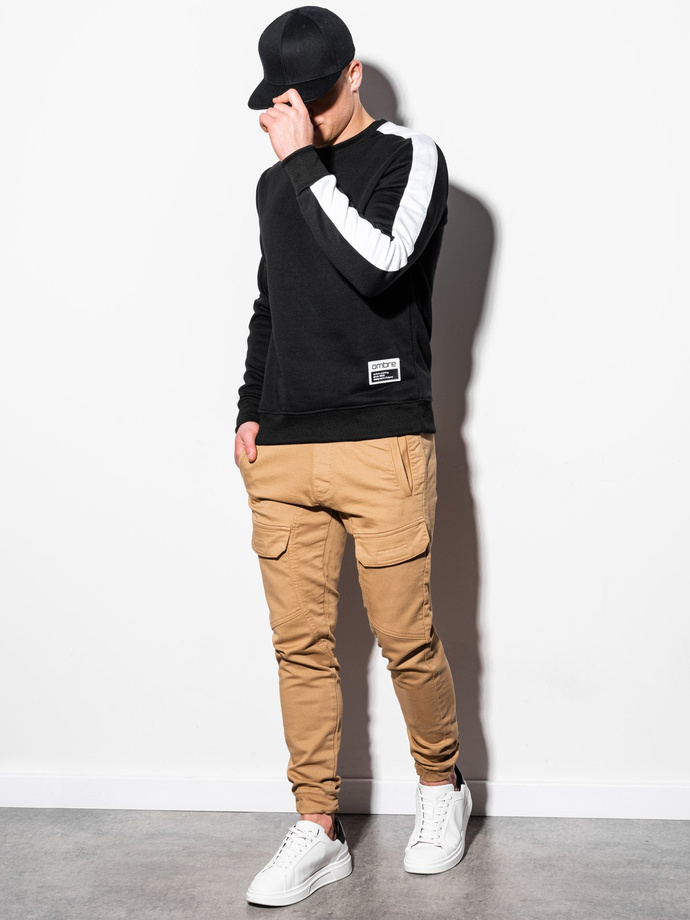 Men's hoodless sweatshirt OM-SSNZ-22FW-010 - V4 black