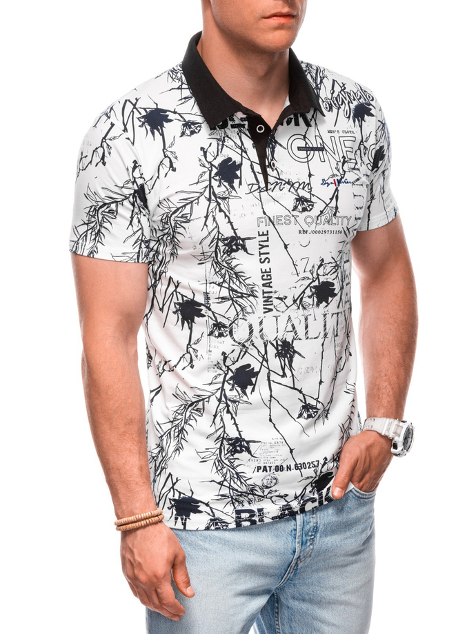 Printed Men's Polo Shirt S1994 - white