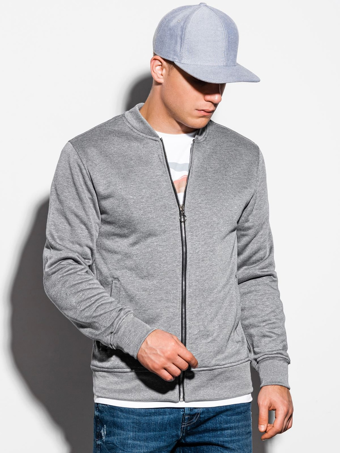 Men's zip-up sweatshirt - grey melange B1077