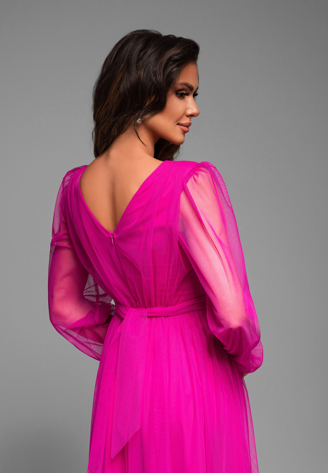 Sukienka wieczorowa LA-OM-DLR007 - fuchsia