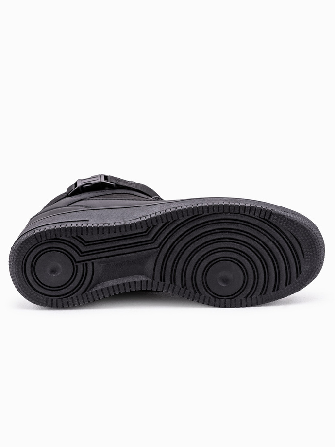 Buty męskie sneakersy za kostkę - czarne V1 T317