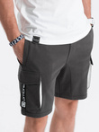 Men's shorts with cargo pockets - dark grey V2 OM-SRSK-0106