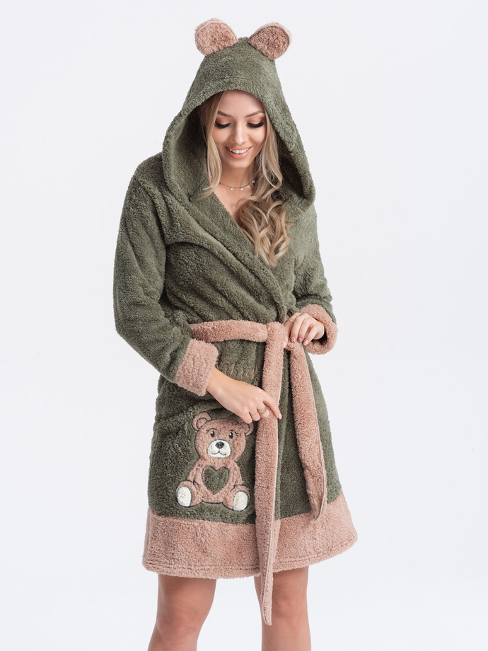 Women's bathrobe ULR240 - olive