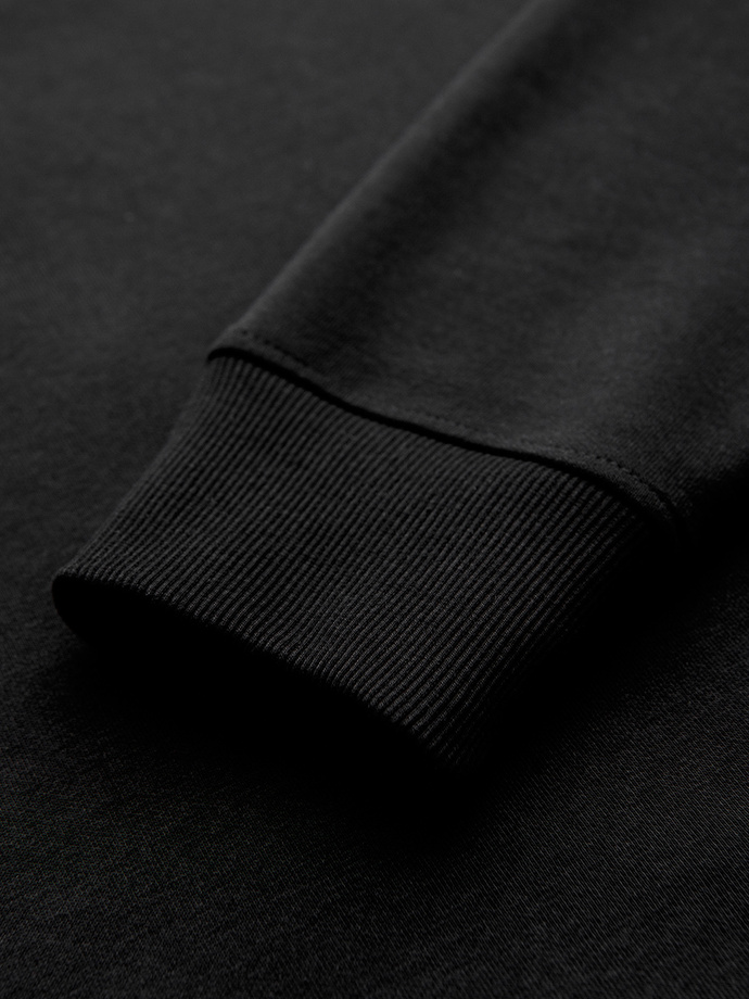 Bawełniana rozpinana męska bluza dresowa bomberka – czarna V5 OM-SSZP-0215