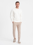 CARROT men's structured knit sweatpants - beige V2 OM-PASK-0143