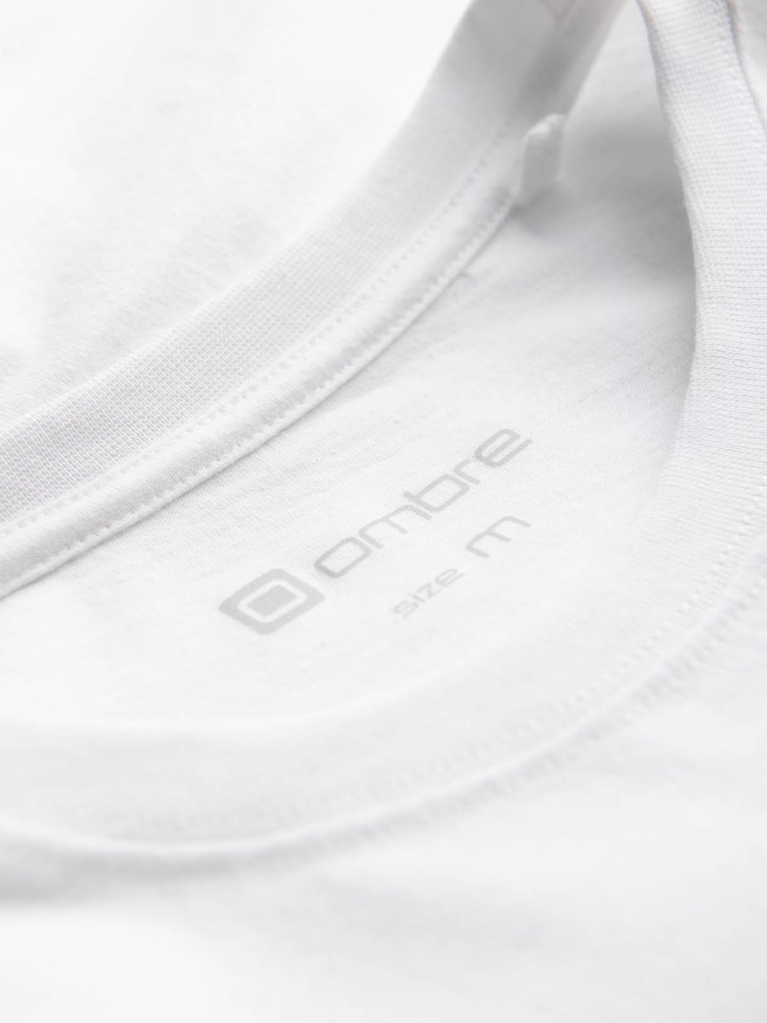 Men's cotton t-shirt with chest print - white V3 OM-TSPT-0167