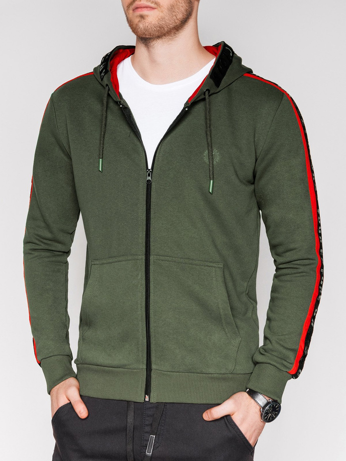 Men's zip-up hoodie - green B906