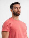 BASIC men's classic cotton T-shirt - coral V17 OM-TSBS-0236