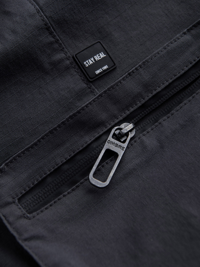 Men's JOGGER pants with stand-off and zippered cargo pockets - graphite V6 OM-PAJO-0135