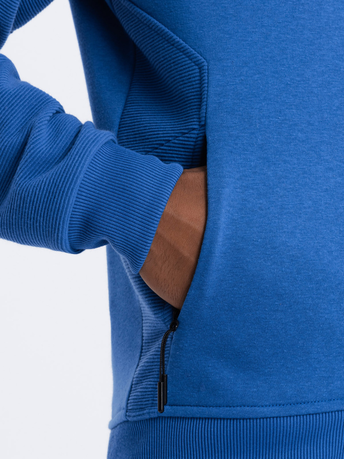 Men's unbuttoned hooded sweatshirt - blue V8 OM-SSZP-0124