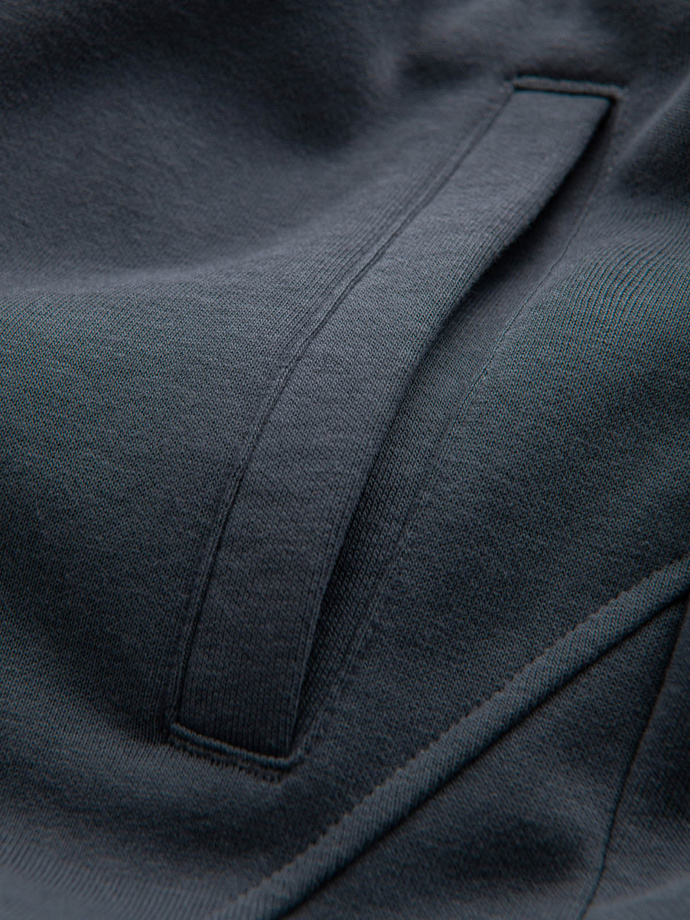 Bawełniane dresowe spodnie męskie joggery BASIC – grafitowe V11 OM-PABS-0174