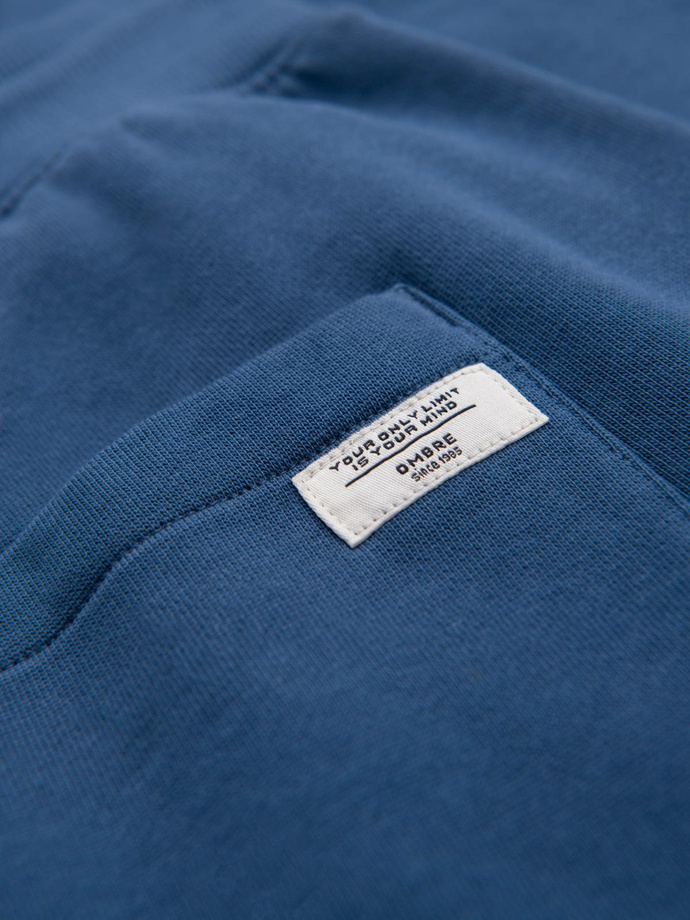 Spodnie męskie dresowe z nogawką bez ściągacza - ciemnoniebieskie V4 OM-PABS-0206