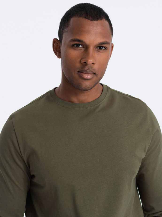Men's plain longsleeve L138 - dark olive V7