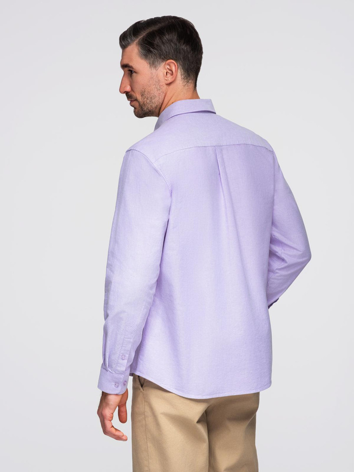 Men's cotton pastel oxford shirt - lavender V2 OM-SHOS-0183