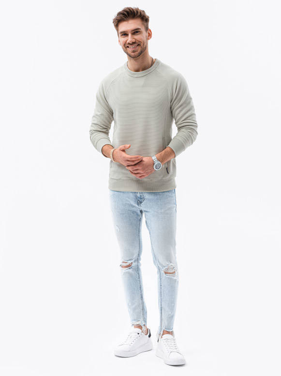 Bluza męska bez kaptura - kremowa V8 B1156