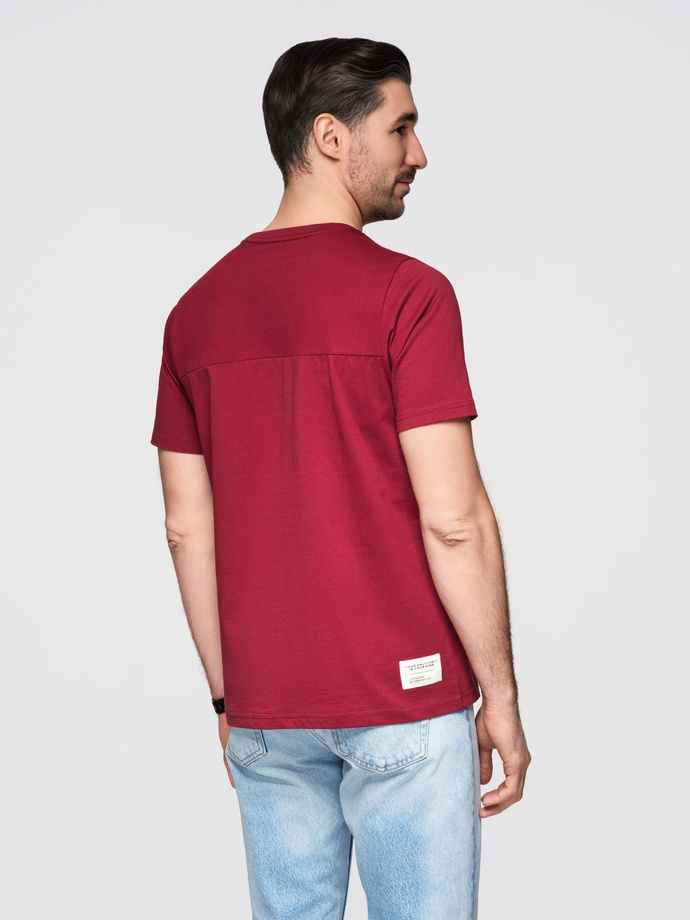 LOOSE FIT men's t-shirt with pocket - red V3 OM-TSCT-0171