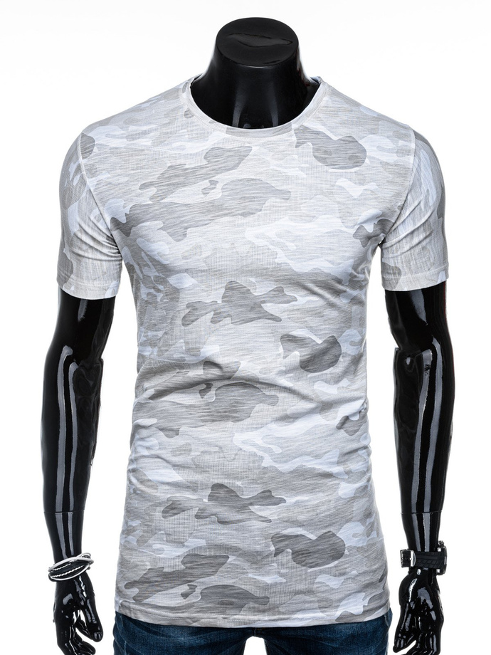 Men's printed t-shirt S1203 - beige/camo