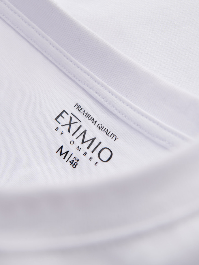 Men's cotton jersey t-shirt with large side lettering - white V2 OM-TSPT-0213