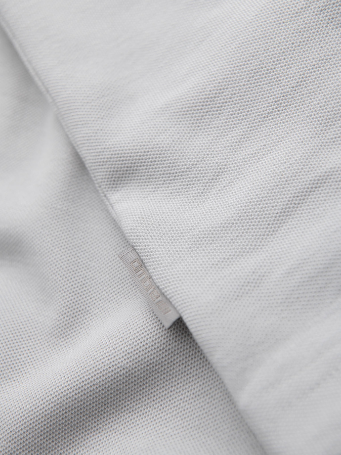 Men's T-shirt with contrasting inserts and crew neckline - light grey V4 OM-TSCT-0198