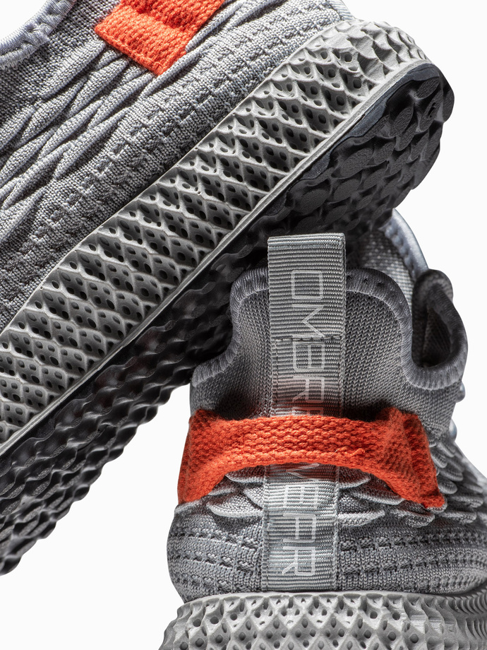 Lekkie buty męskie sneakersy sznurowane - szare V1 OM-FOKS-0141