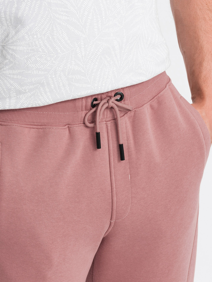 Men's BASIC cotton jogger sweatpants - dark pink V4 OM-PABS-0174