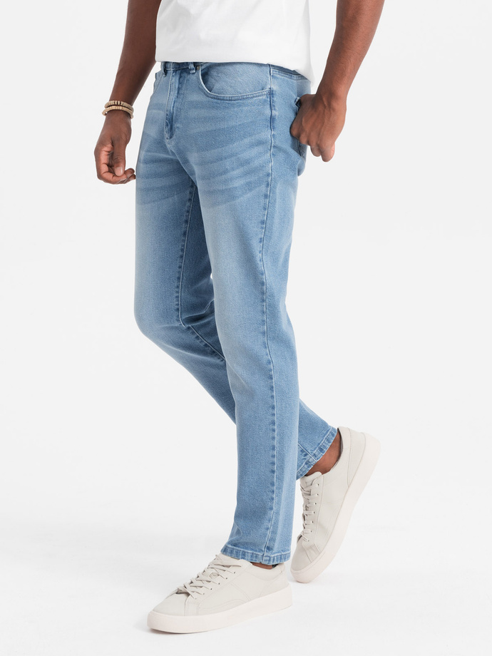 Men's denim pants SLIM FIT - light blue V2 OM-PADP-0110