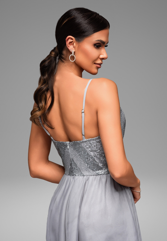 Evening dress LA-OM-DLR075 grey