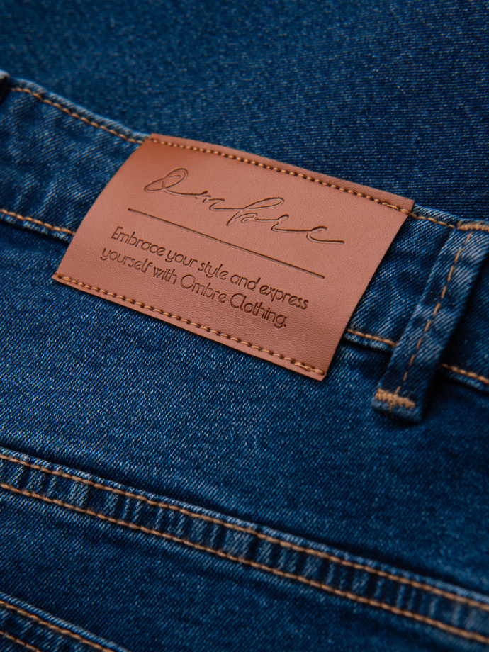 Men's denim JOGGERS pants with classic bandage - blue V2 OM-PADJ-0265