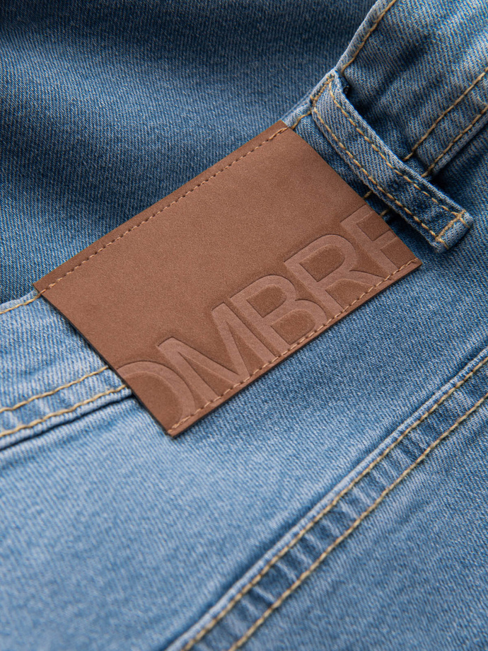 Szorty męskie jeansowe z podwiniętymi nogawkami – błękitne V2 OM-SRDS-0134