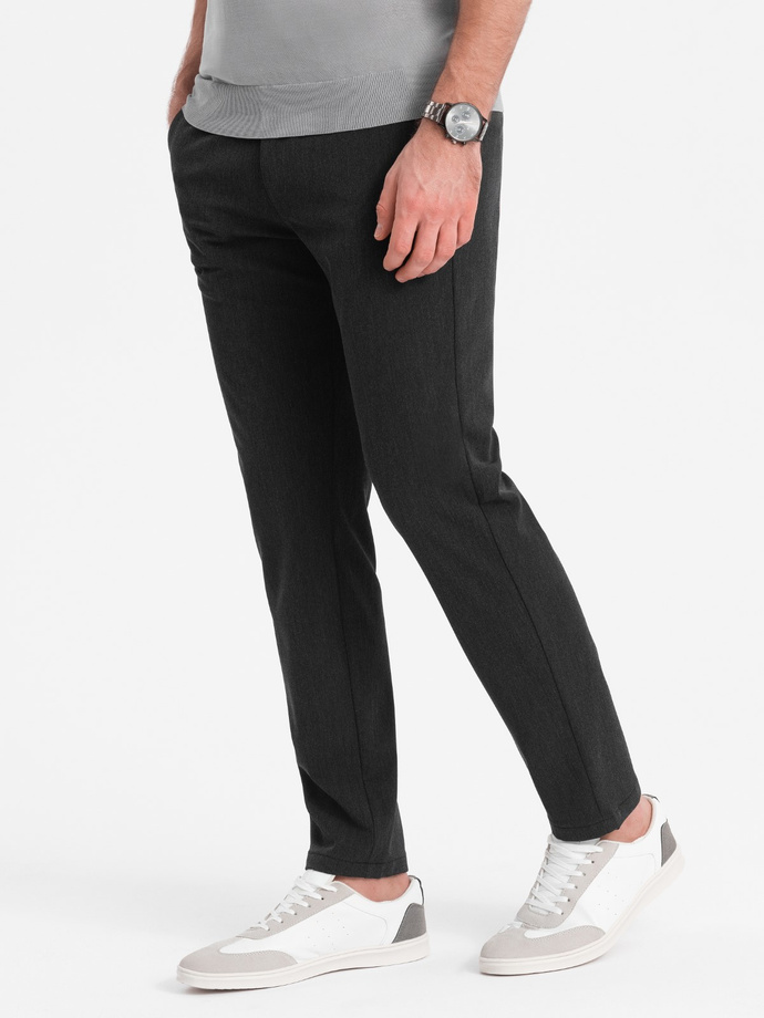 Eleganckie męskie spodnie chino SLIM FIT - grafitowe V2 OM-PACP-0191