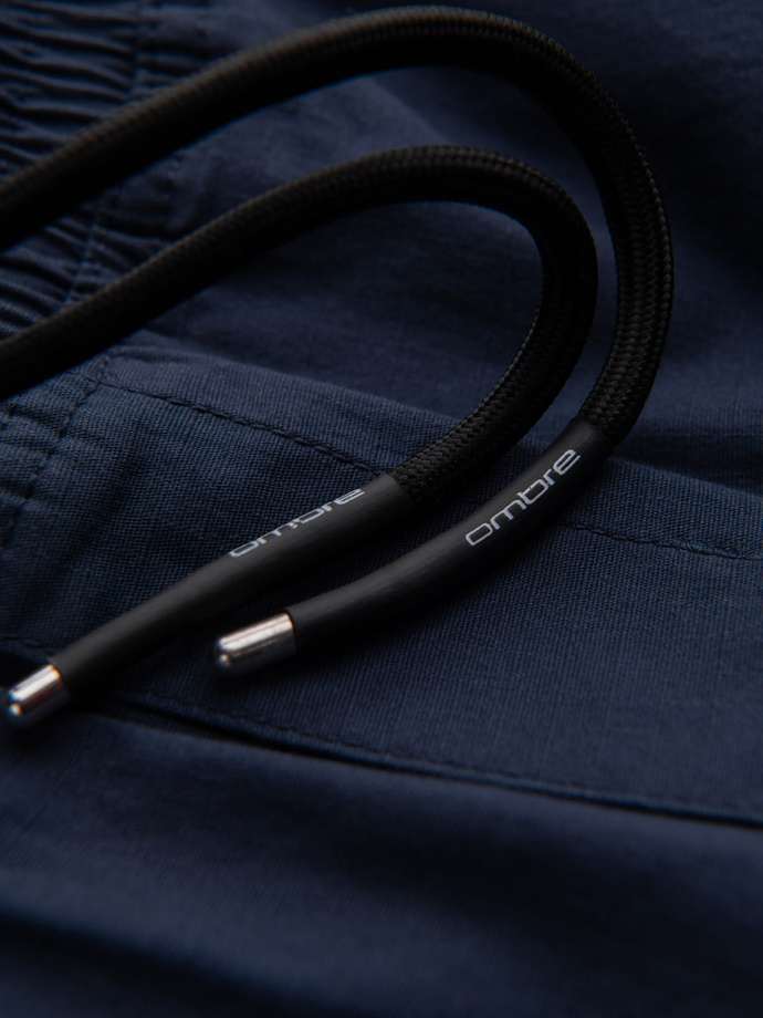 Men's JOGGER pants with zippered cargo pockets - navy blue V5 OM-PAJO-0135