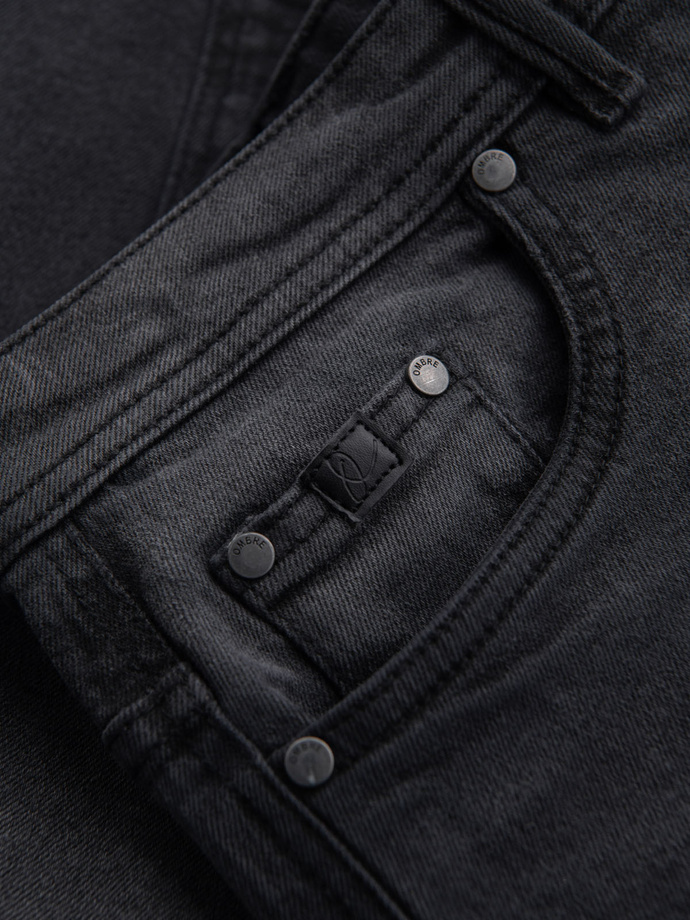 Men's classic cut denim shorts - black V4 OM-SRDS-0171