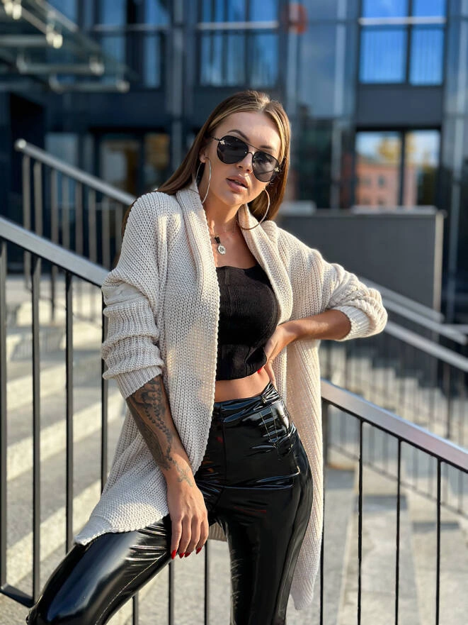 Sweter damski ELR022 - beżowy