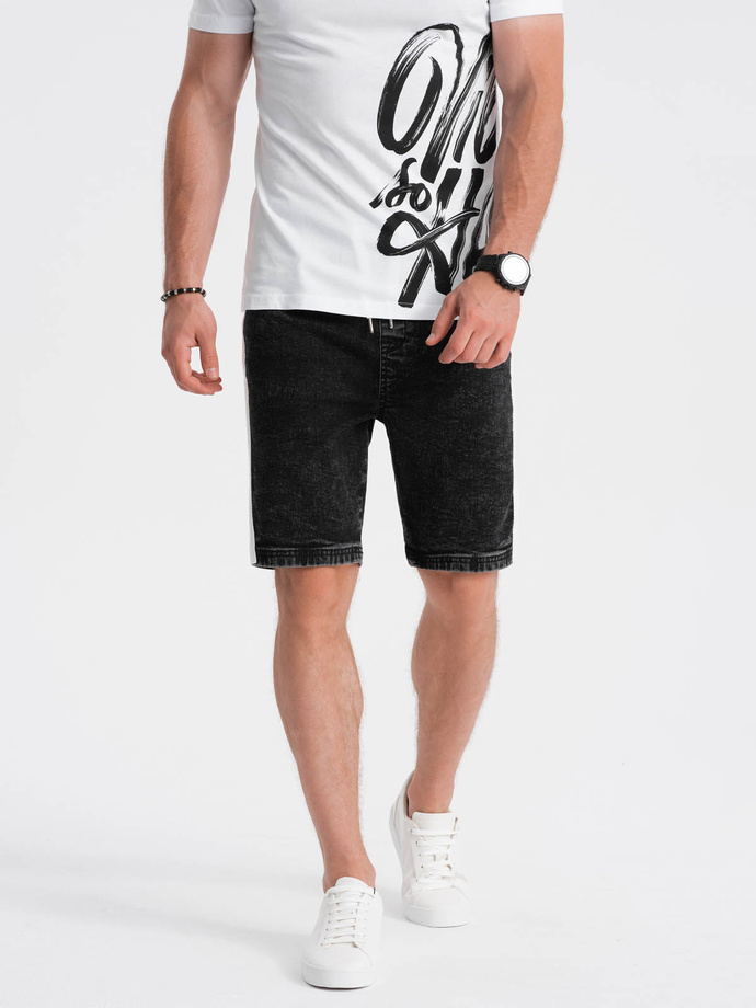 Men's denim shorts - black W363