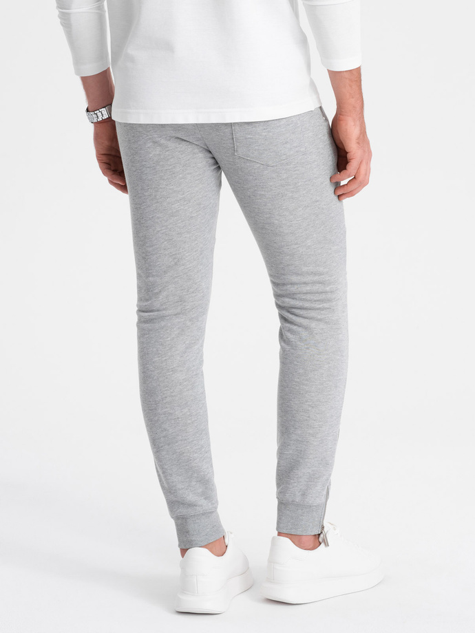 Men's jogger sweatpants - grey melange V2 OM-PASK-22FW-004