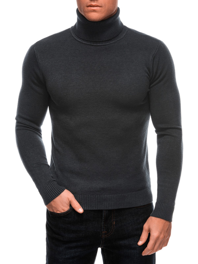 Men's polo neck E248 - grafitowy