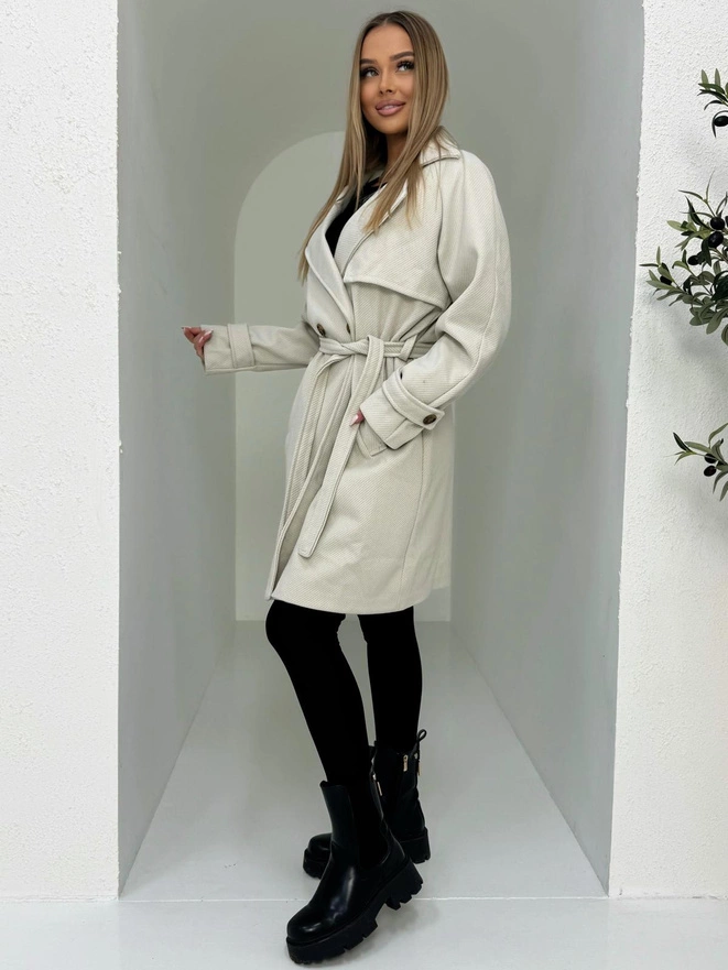Fashionable women's coat CLR040 - beige