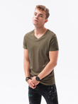 Classic men's BASIC neckline T-shirt - dark olive V6 S1369