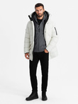Outdoor long men's parka jacket - white V1 OM-JALJ-0201
