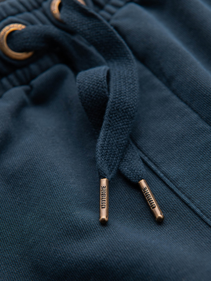 Krótkie spodenki dresowe męskie RELAXED FIT w stylu athleisure – granatowe V4 OM-SRWS-0122