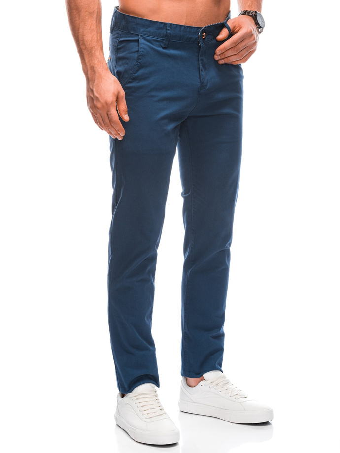 Spodnie męskie chino P1424 - ciemnoniebieskie