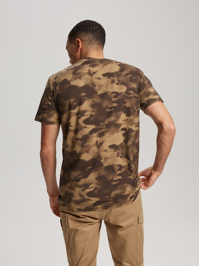 Men's printed T-shirt DKR D 0723 S1825 - khaki