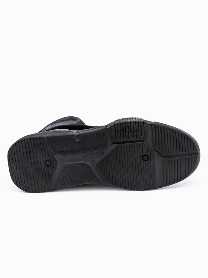 Men's ankle sneaker boots with sculpted sole - black V1 OM-FOBO-0122